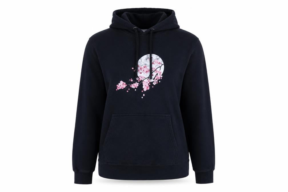 Fort Company Womens Black Cotton Pullover Hoodie Size M Pullover - Moon, Blossom