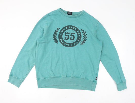 55DSL Womens Green Cotton Pullover Sweatshirt Size L Pullover - 55, The One & Only