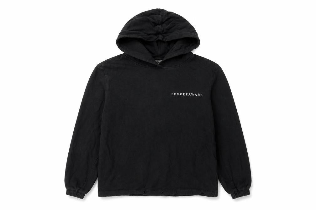 Aware Womens Black Cotton Pullover Hoodie Size S Pullover - Be More Aware Embroidered
