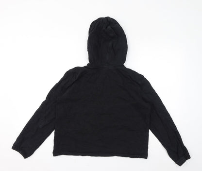 Aware Womens Black Cotton Pullover Hoodie Size S Pullover - Be More Aware Embroidered