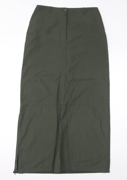 Terre de Marins Womens Green Cotton Straight & Pencil Skirt Size 10 Zip