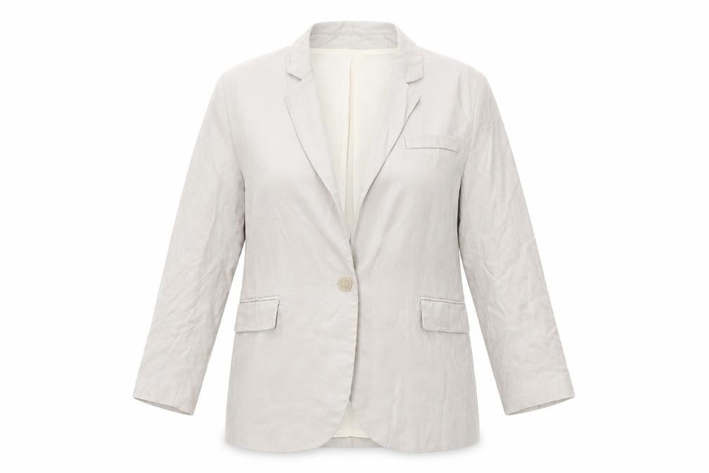 Zara Womens Ivory Lyocell Jacket Blazer Size M