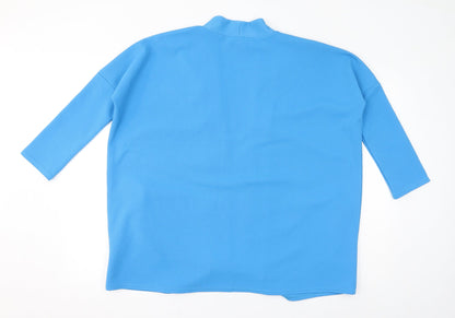 River Island Womens Blue V-Neck Polyester Cape Jumper Size 12