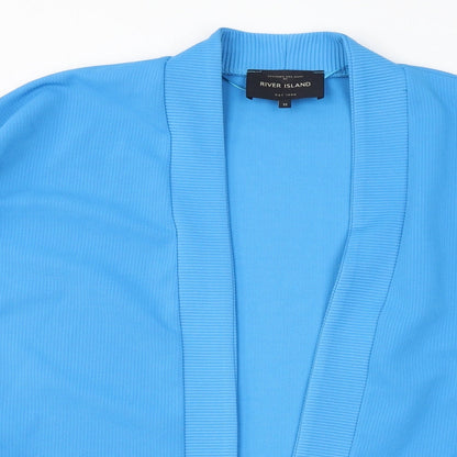 River Island Womens Blue V-Neck Polyester Cape Jumper Size 12