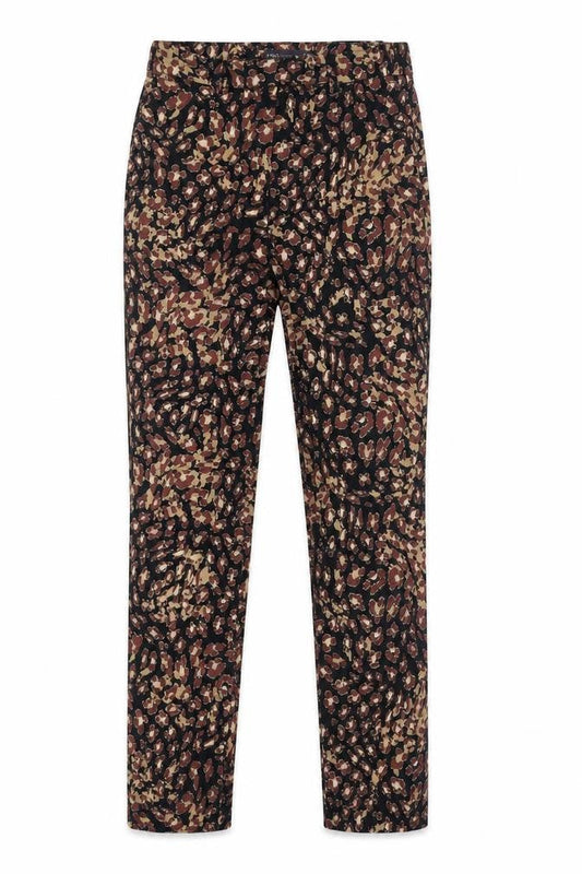 Marks & Spencer Womens Brown Animal Print Cotton Skinny Jeans Size 6 L27 in Regular Zip