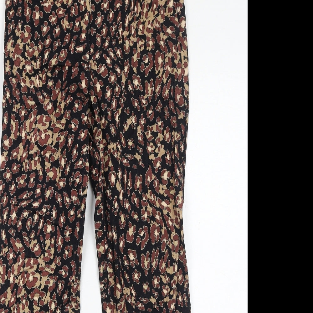 Marks and Spencer Womens Brown Animal Print Cotton Skinny Jeans Size 6 L27 in Regular Zip