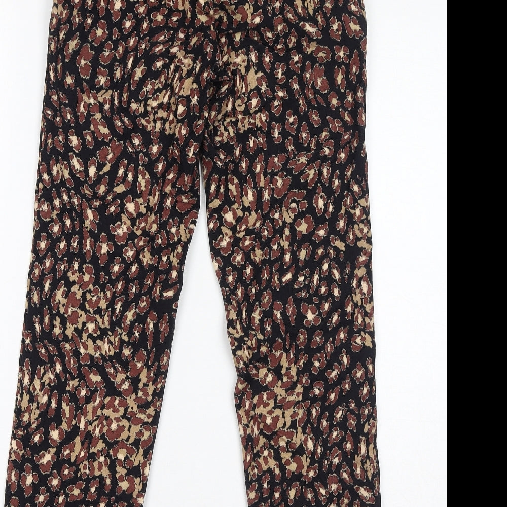 Marks and Spencer Womens Brown Animal Print Cotton Skinny Jeans Size 6 L27 in Regular Zip