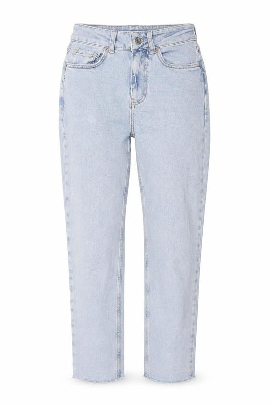 Denim & Co. Womens Blue Cotton Straight Jeans Size 4 L26 in Regular Zip