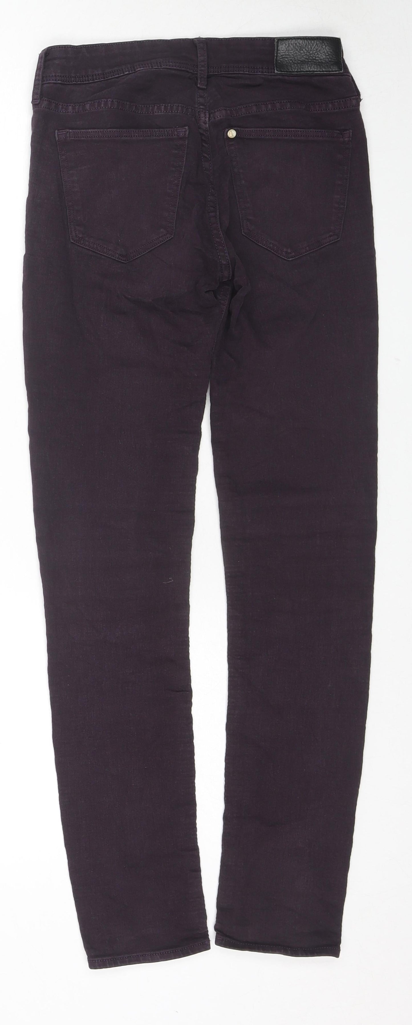 H&M Womens Purple Cotton Skinny Jeans Size 26 L30 in Regular Zip