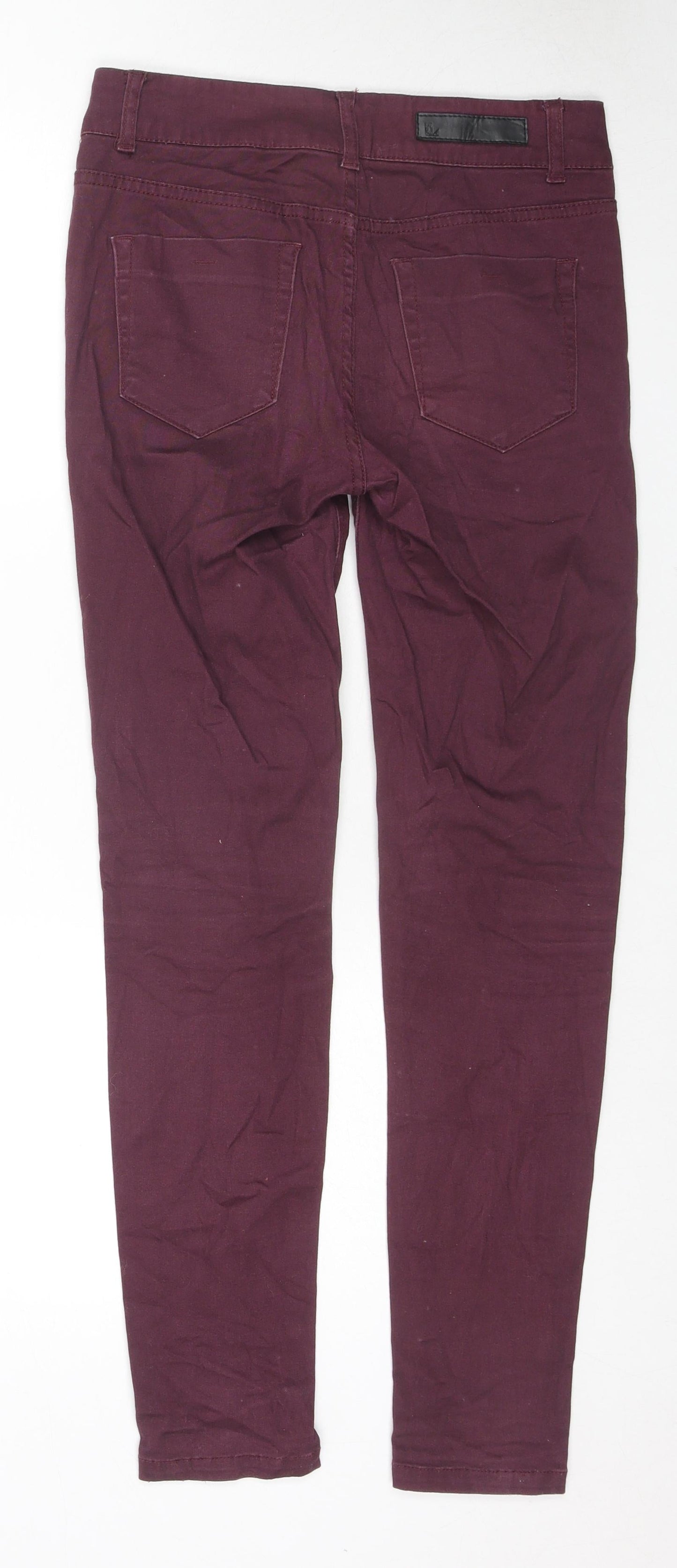 Love Label Womens Red Cotton Skinny Jeans Size 8 L28 in Regular Zip