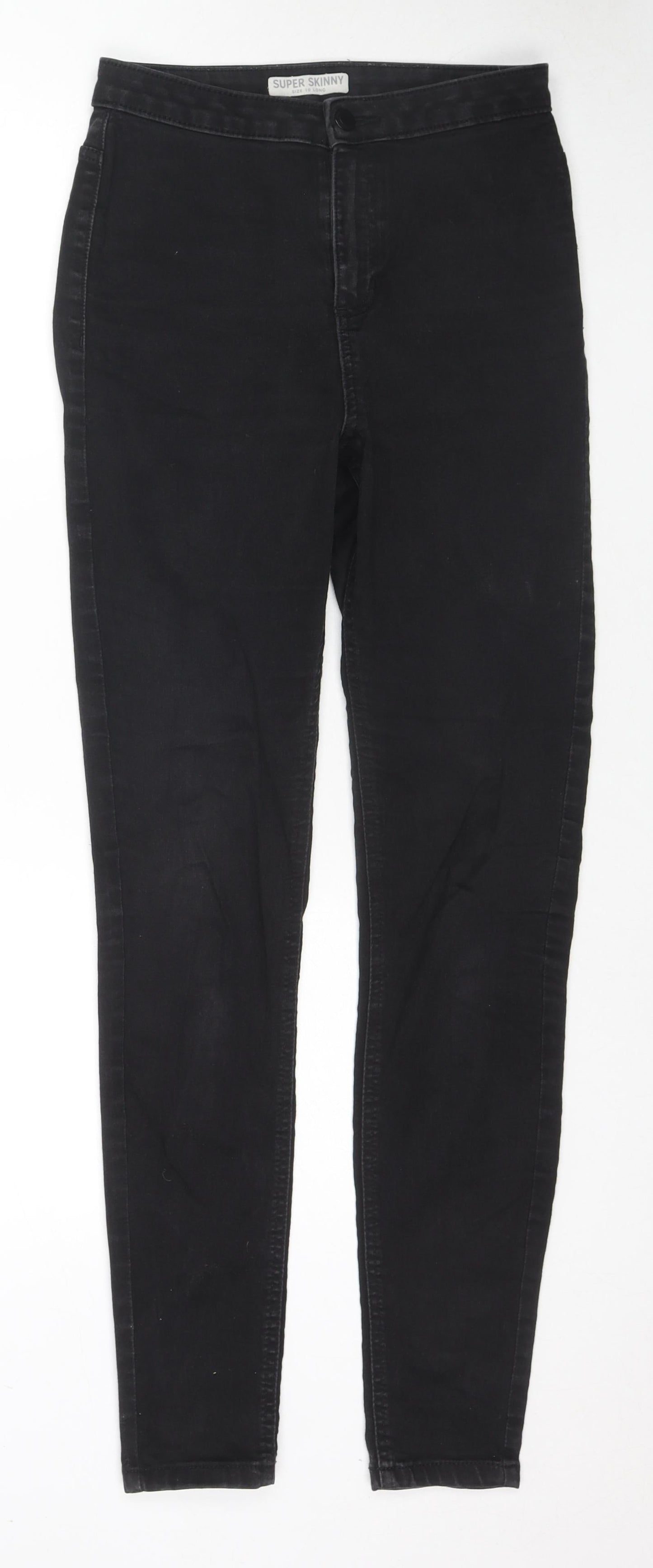 Marks and Spencer Womens Black Cotton Skinny Jeans Size 10 L29 in Regular Zip