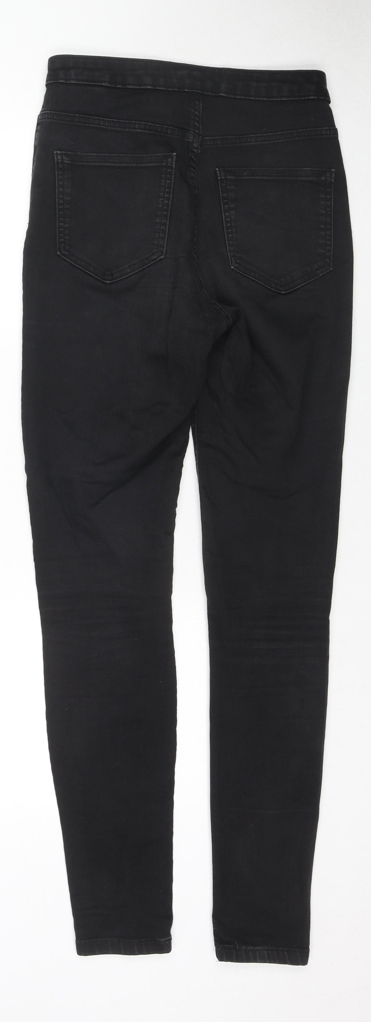 Marks and Spencer Womens Black Cotton Skinny Jeans Size 10 L29 in Regular Zip