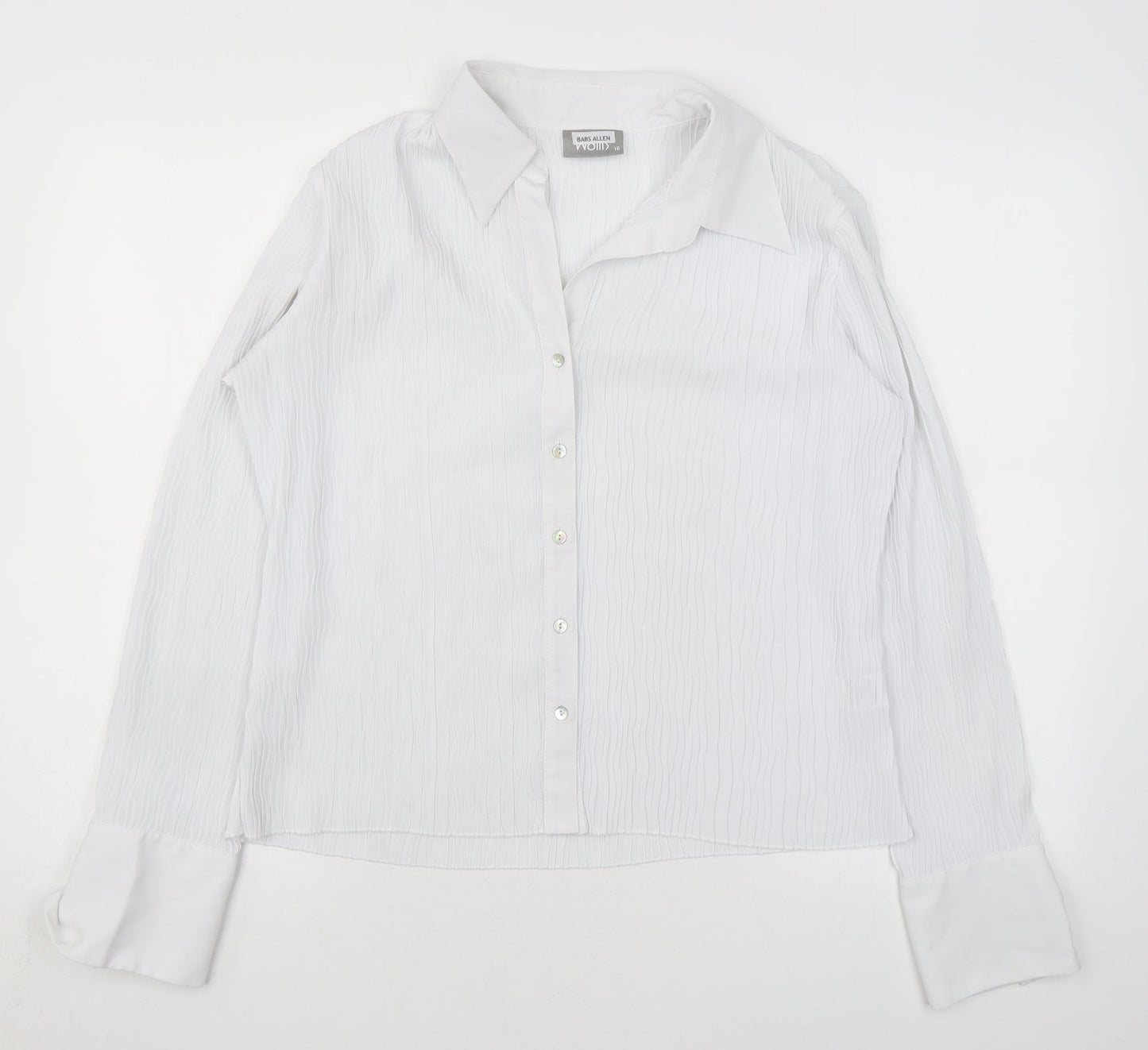 Wallis Womens White Polyester Basic Button-Up Size 16 Collared