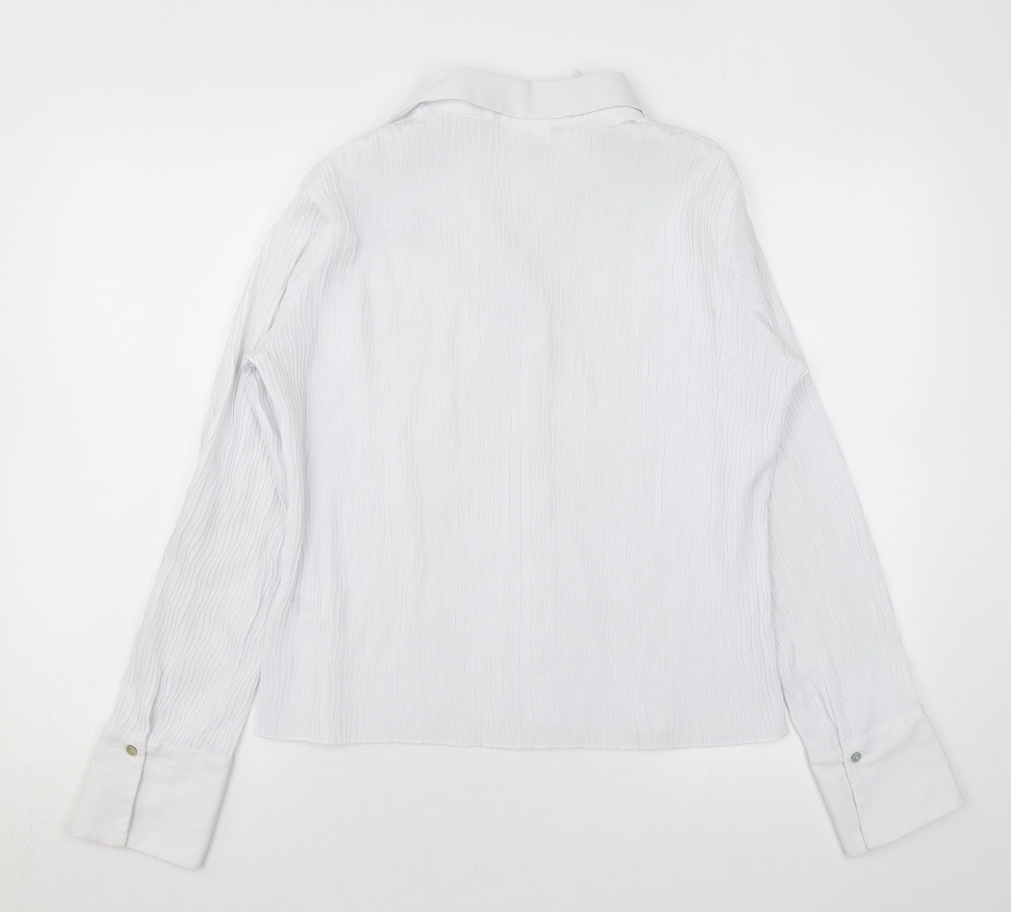 Wallis Womens White Polyester Basic Button-Up Size 16 Collared
