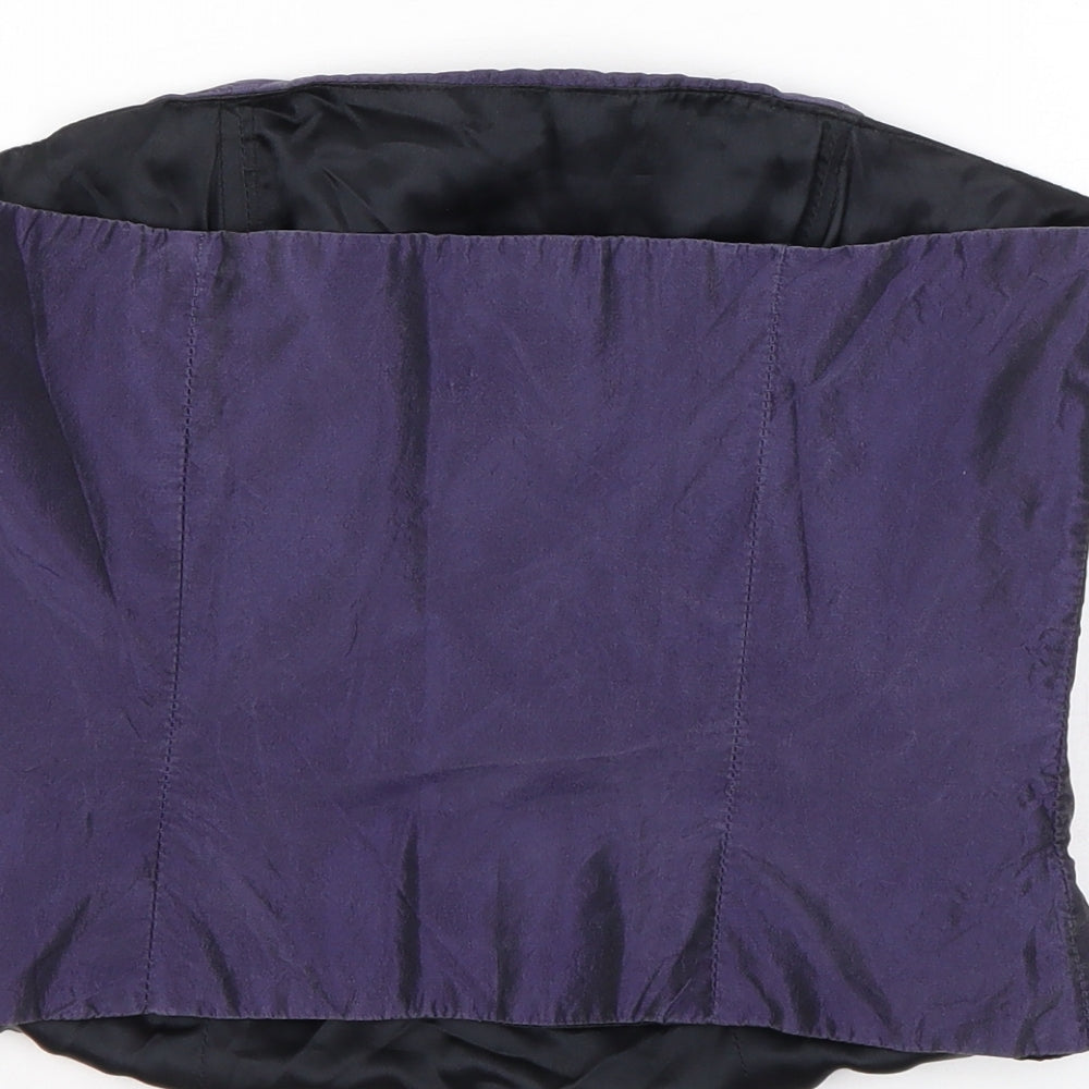 Monsoon Womens Purple Silk Basic Blouse Size 10 Off the Shoulder