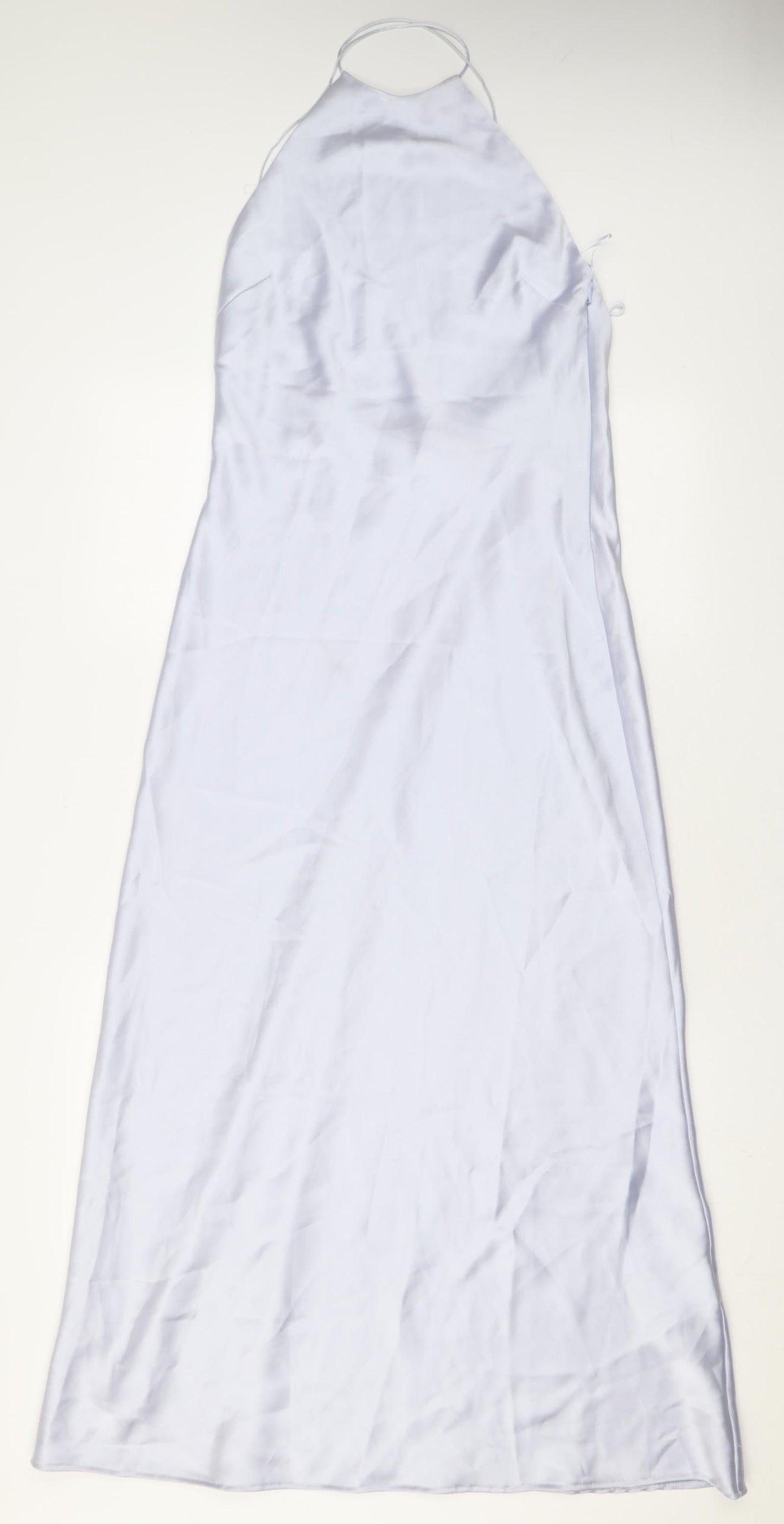 Zara Womens Silver Polyester Maxi Size L Halter Zip