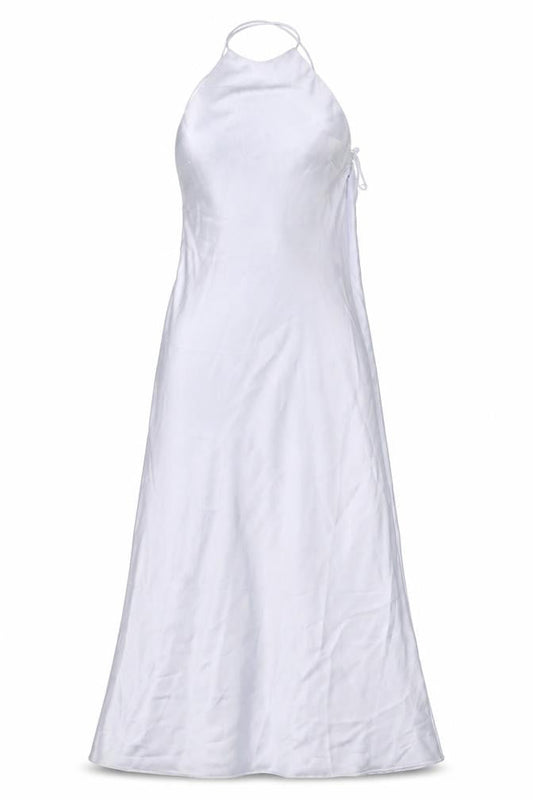 Zara Womens Silver Polyester Maxi Size L Halter Zip