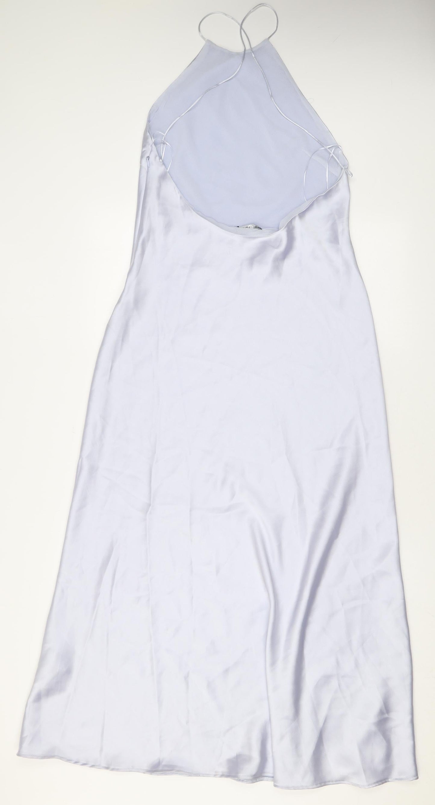 Zara Womens Silver Polyester Maxi Size L Halter Zip