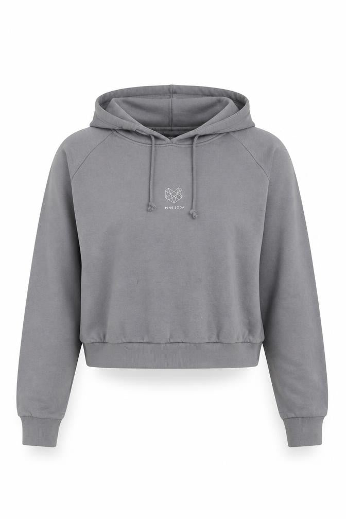 Pink Soda Womens Grey Cotton Pullover Hoodie Size 12 Pullover