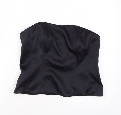 Marks & Spencer Womens Black Polyester Basic Blouse Size 14 Off the Shoulder