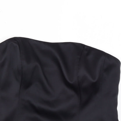 Marks & Spencer Womens Black Polyester Basic Blouse Size 14 Off the Shoulder