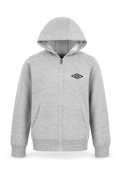 Umbro Boys Grey Cotton Full Zip Hoodie Size 7-8 Years Zip