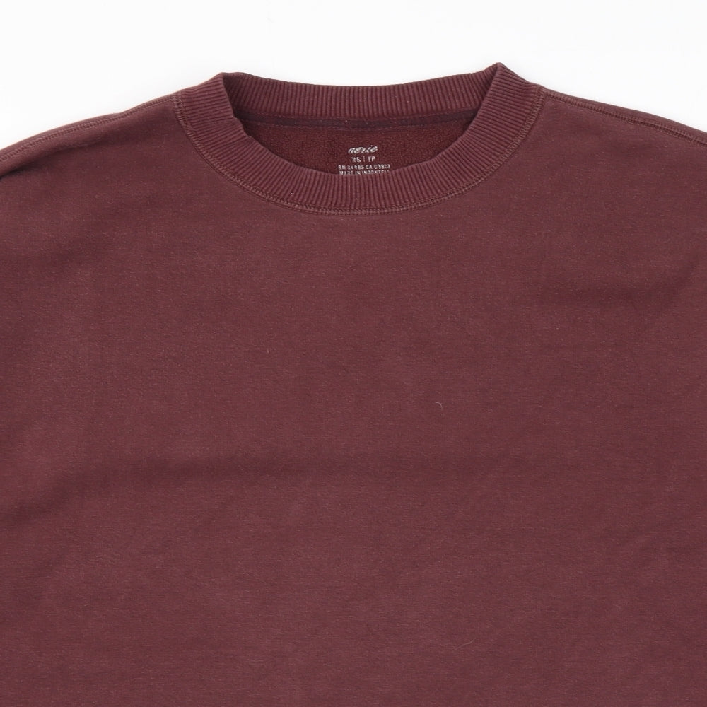 Aerie Mens Purple Polyester Pullover Sweatshirt Size XS