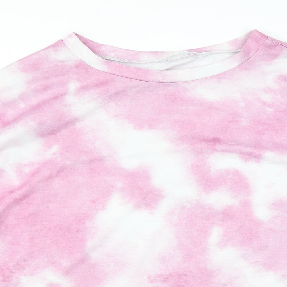 Patpat Womens Pink Polyester Pullover Sweatshirt Size XL Pullover - Tie Dye
