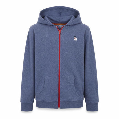 The Spitalfields Shirt Co Boys Blue Cotton Full Zip Hoodie Size 9-10 Years Zip