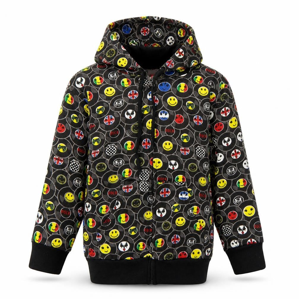 Bubble Boys Multicoloured Geometric Polyester Full Zip Hoodie Size 6 Years Zip