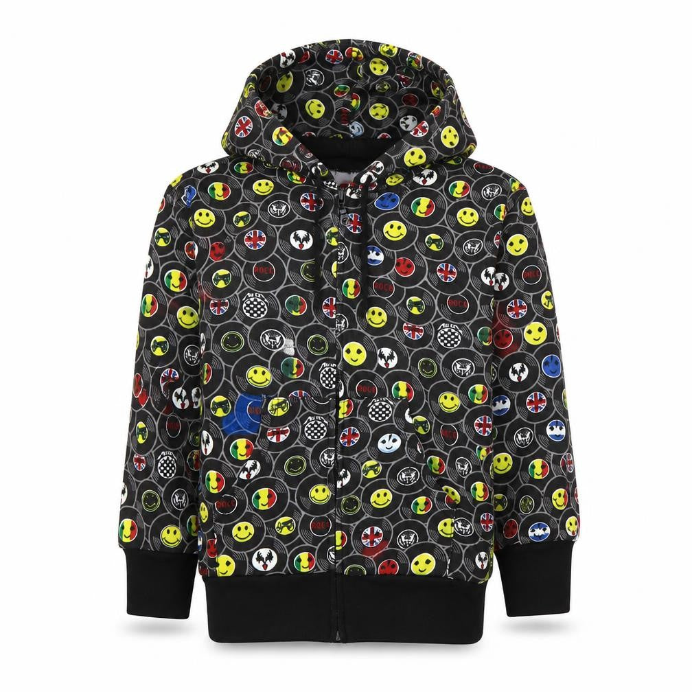 Bubble Boys Multicoloured Geometric Polyester Full Zip Hoodie Size 6 Years Zip