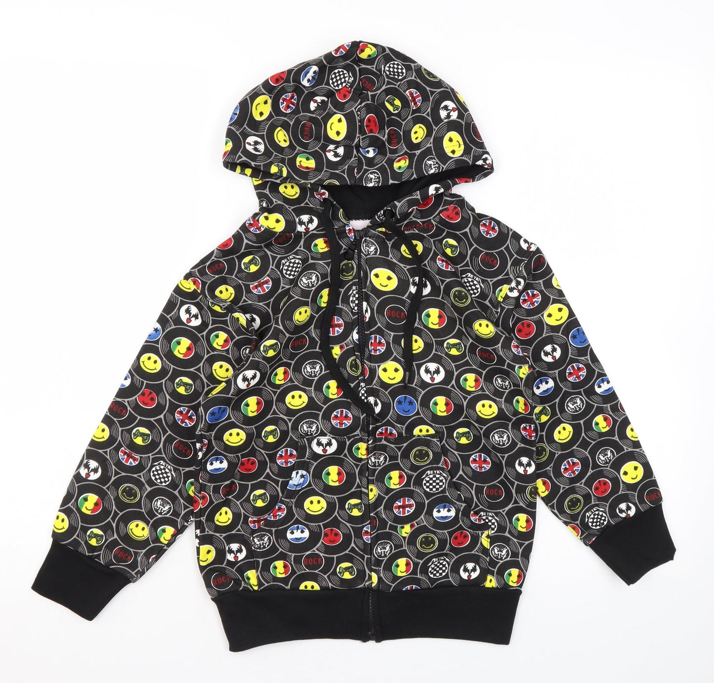Bubble Boys Multicoloured Geometric Polyester Full Zip Hoodie Size 6 Years Zip