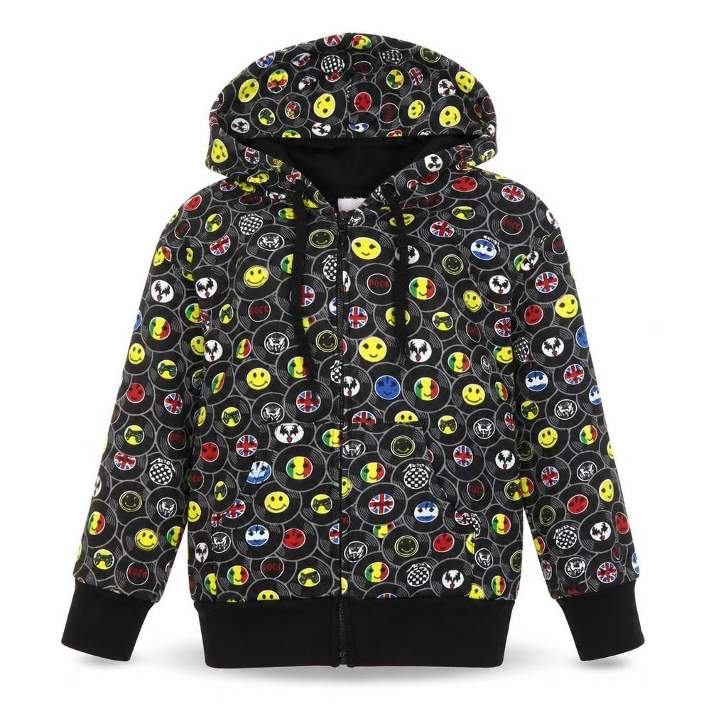 Bubble Boys Multicoloured Geometric Polyester Full Zip Hoodie Size 6 Years Zip