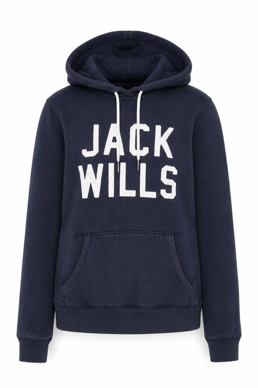 Jack Wills Womens Blue Cotton Pullover Hoodie Size 6 Pullover