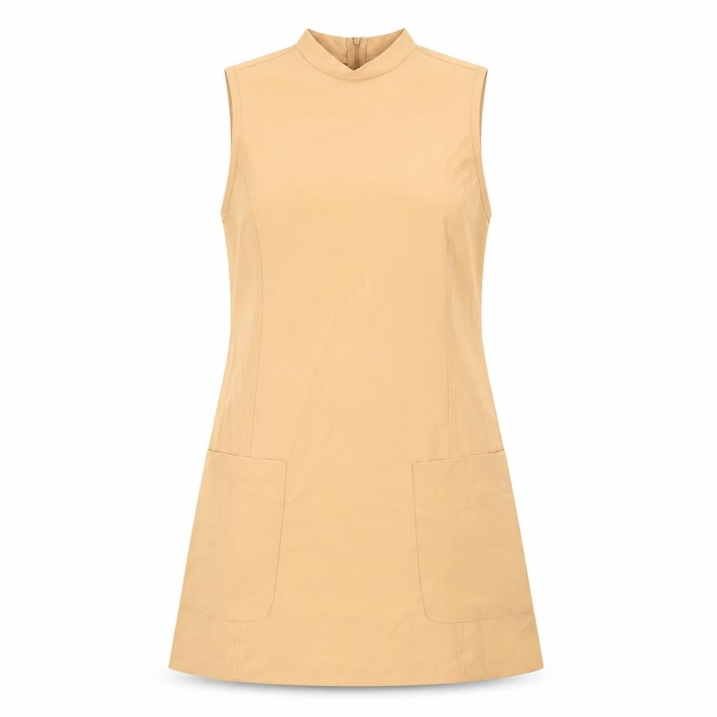 AX Paris Womens Orange Polyester Shift Size 12 Round Neck Zip