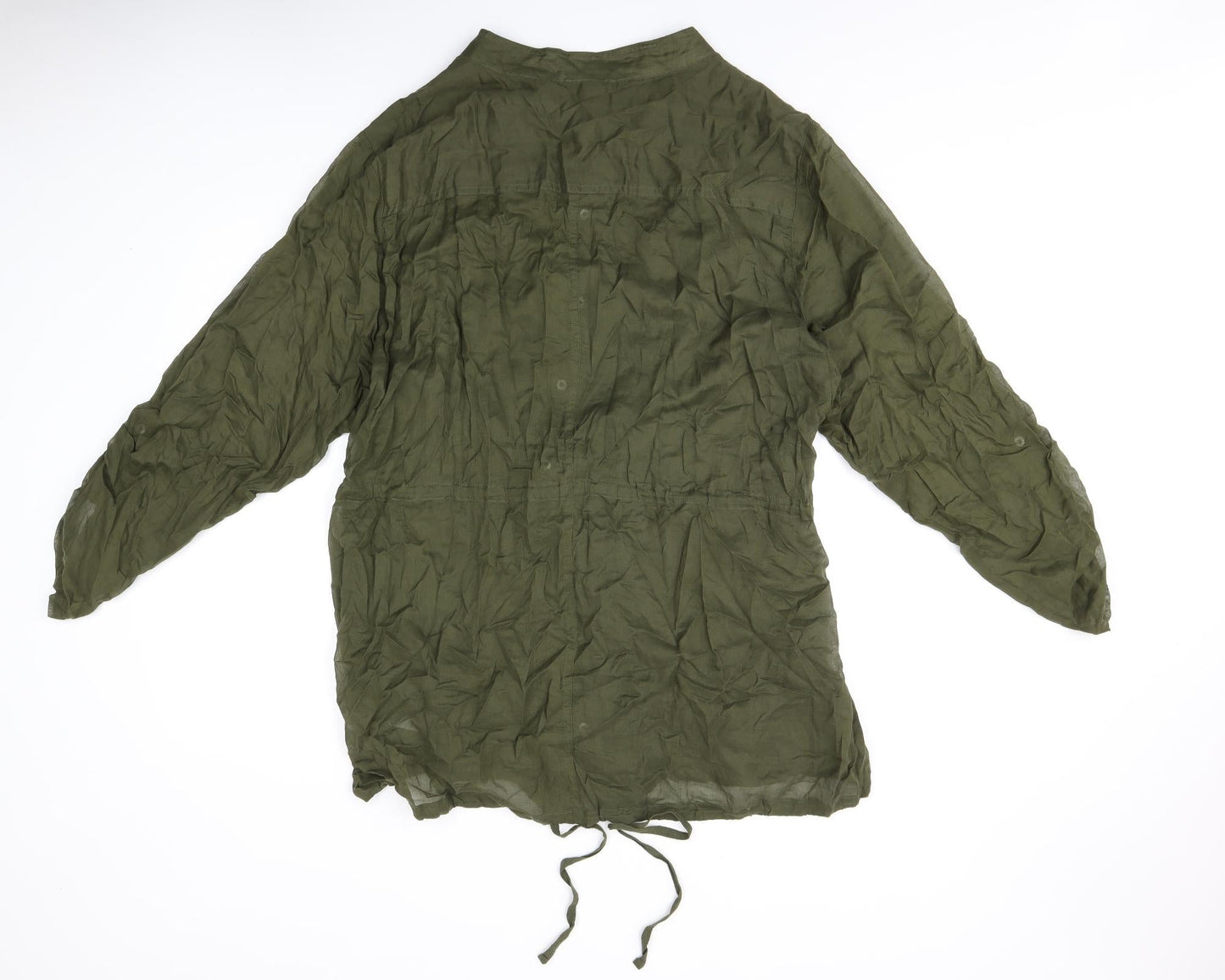 Torrid Womens Green Cotton Basic Button-Up Size 4 Round Neck