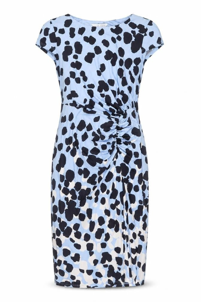 Lily&Franc Womens Blue Geometric Polyester Bodycon Size 10 Boat Neck Pullover