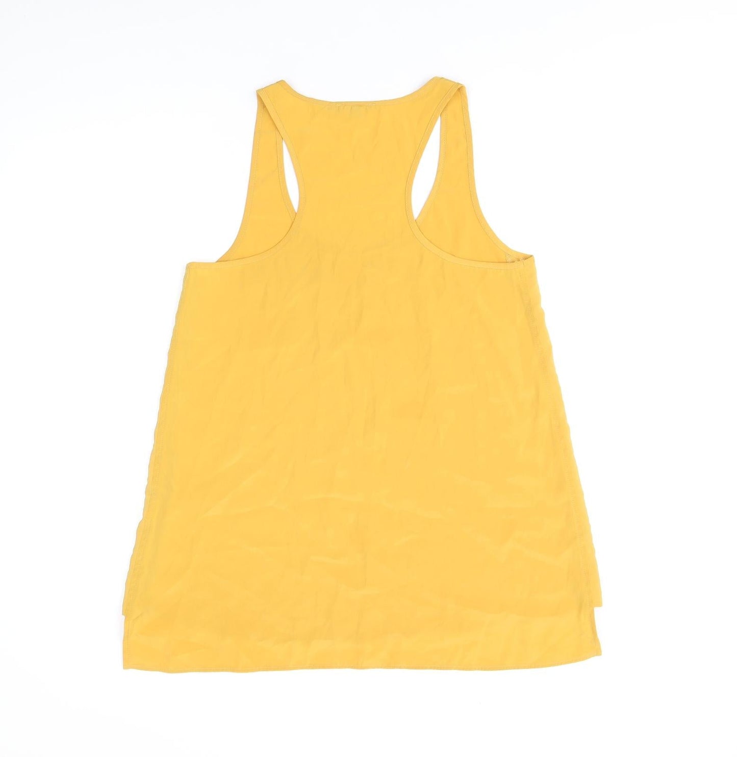 River Island Womens Yellow Polyester Basic Tank Size 10 Scoop Neck