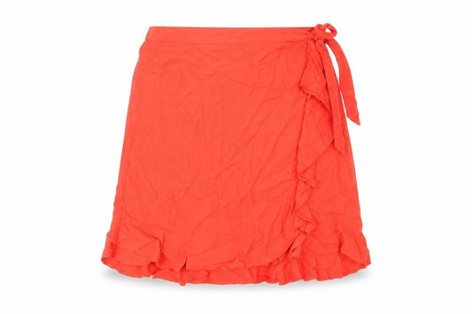 New Look Womens Red Viscose Mini Skirt Size 8 Tie