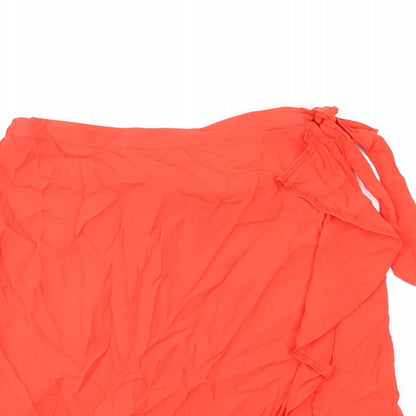 New Look Womens Red Viscose Mini Skirt Size 8 Tie