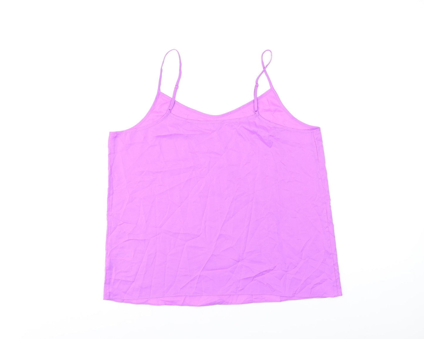 Marks and Spencer Womens Purple Polyester Camisole T-Shirt Size 14 Scoop Neck