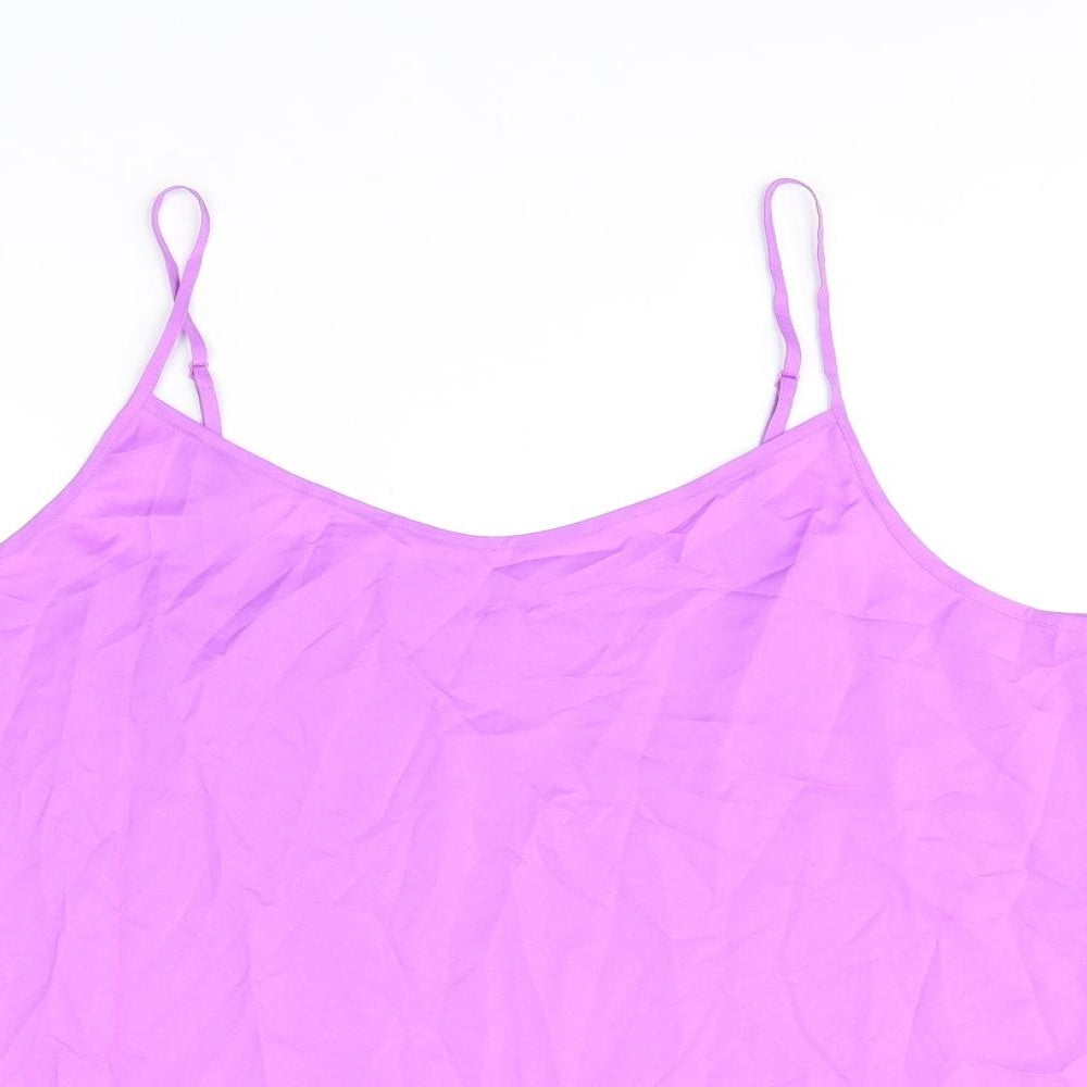 Marks and Spencer Womens Purple Polyester Camisole T-Shirt Size 14 Scoop Neck