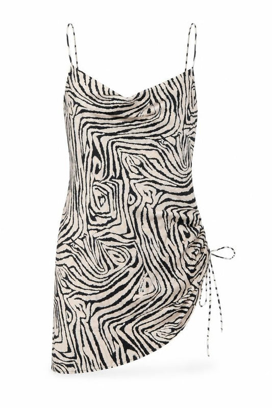 Topshop Womens Beige Animal Print Polyester Mini Size 12 Cowl Neck Pullover