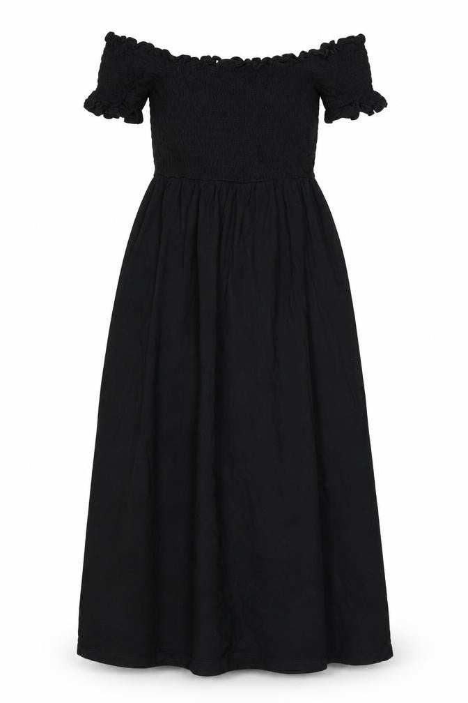 ASOS Womens Black Viscose A-Line Size 8 Off the Shoulder Pullover