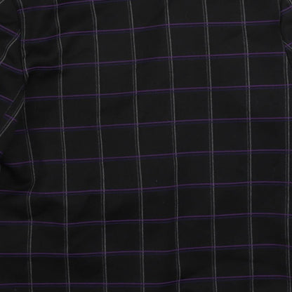 Richards Womens Black Plaid Jacket Blazer Size 14 Button