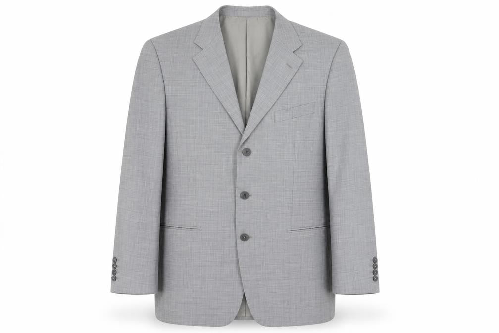 HeiLan Home Mens Grey Polyester Jacket Suit Jacket Size 42 Regular