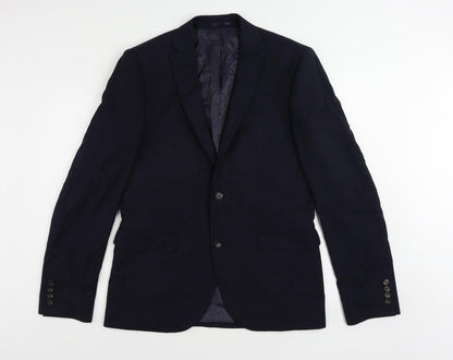 Next Mens Blue Wool Jacket Suit Jacket Size 42 Regular