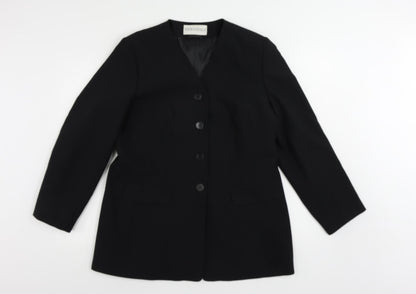 Essentials Womens Black Jacket Blazer Size 16 Button