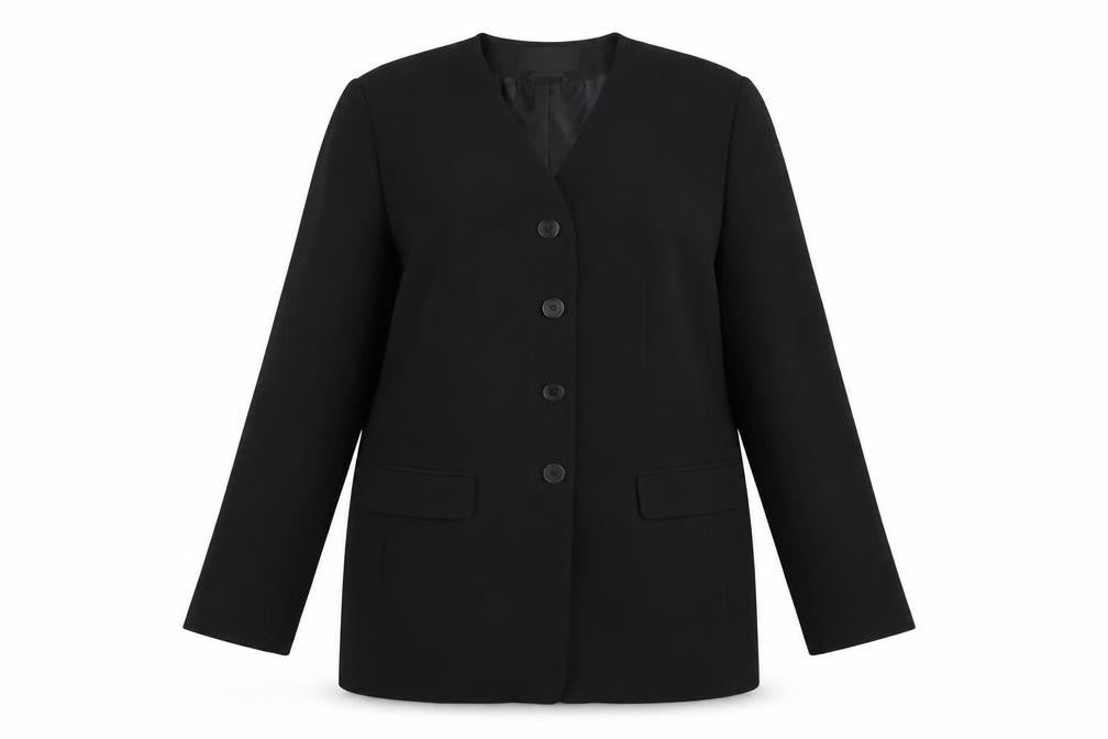 Essentials Womens Black Jacket Blazer Size 16 Button
