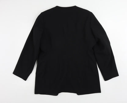 Essentials Womens Black Jacket Blazer Size 16 Button